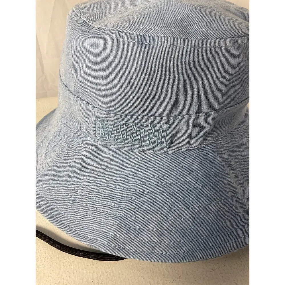 Ganni 'Fisherman' Blue Polyester Bucket Hat Size XS - Picture 3 of 5